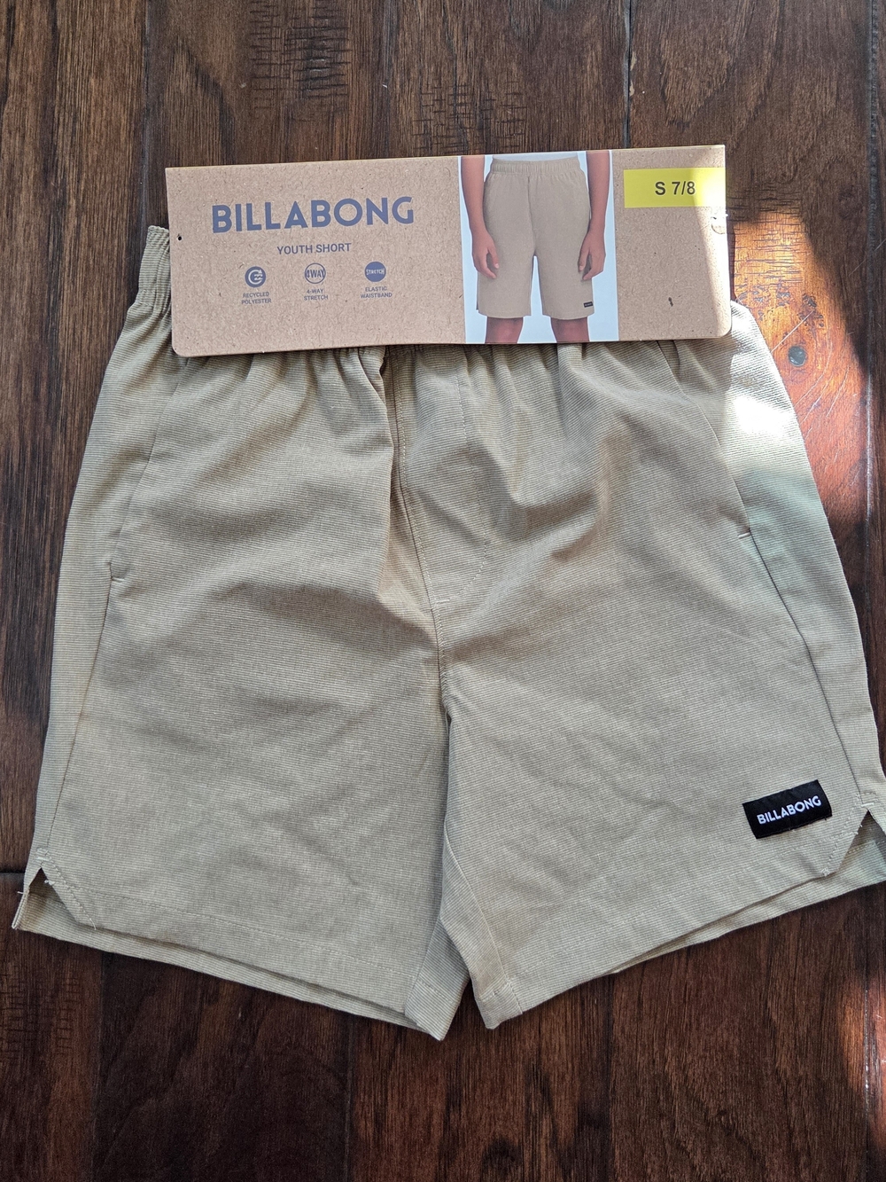 Billabong Kids Tan Elastic-Waist Casual Shorts Size 7/8